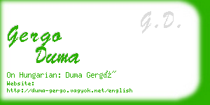 gergo duma business card